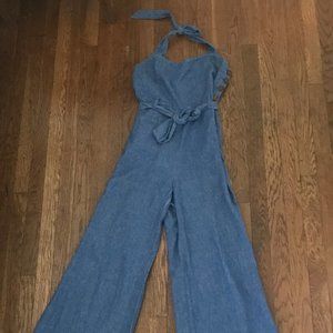 Denim Sweetheart Wide-leg Jumpsuit